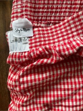 Sky to Moon Red Gingham Wide Leg Pants